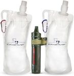 Survivor Filter Squeeze Kit - Collapsible Bottle & Filter Straw - Viral, Parasite, Bacterial Filter