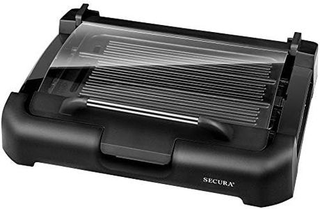 Secura Smokeless Indoor Grill 1800-Watt Electric Griddle with Reversible 2 in 1 Grill and Griddle Plates Plate, Glass Lid, Extra Large Drip Tray (Dishwasher Safe)