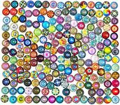 Bright Creations Glass Dome Cabochon Mosaic Tiles, Jewelry Making Kit (0.47 in, 200 Pieces)