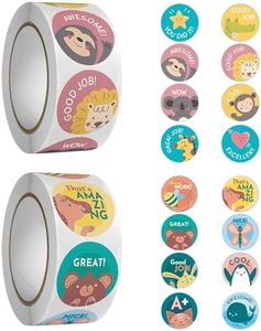 1000pcs 2.5cm Pegatinas de MotivacióN para NiñOs, Pegatinas Autoadhesivas de Recompensa de Animales, para Profesores, Elogios, Elogios para La Escuela, Suministros de Profesores