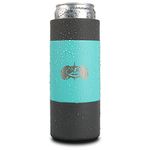 Toadfish Slim Can Cooler - Double Wall Vacuum Insulation Insulated Can Cooler Designed to Stay Upright and Not Spill - Stainless Steel Construction (Teal) (Slim)