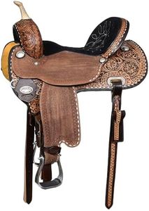 HILASON Western Horse Barrel Racing Saddle Trail American Leather | Western Saddle | Saddle for Horses | Barrel Racing Saddle