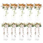 VEVOR 10PCS 23.6inch/60cm High Wedding Flower Stand, With Acrylic Laminate,Acrylic Vase Column Geometric Centerpiece Stands, Floral Display Rack for T-Stage Events Reception, Party Decoration Home