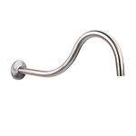 Shower Head Extension Arm by JS Jackson Supplies, 16 inch Assembled Length, High Arc Long Extender Pipe, Great for Rain Fall Showerhead, Brushed Nickel Finish