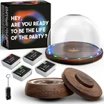 Cocktail Smoker Kit with LED Wooden Base and Glass Dome, 7.8" x 4.7" - Premium Quality Wood - Wooden Bar Smoker for Cocktails with Wood Chips - Old Fashioned Cocktails, Whiskey or Bourbon, Drinks