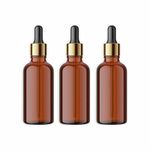 PACKCESS 50ml Amber Glass Dropper Bottle With Golden Ring & Black Silicon Teat | Refillable, Reusable For Essential Oils, Body Oils, Tincture Bottles, Serums DIY & Cosmetics (6)