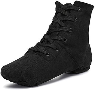 Smithmelody Canvas Jazz Dance Boots Ballet Dancing Sneakers for Adult Men Women Kid, Black, 8