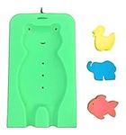 ReignDrop Baby Bath Sponge Mat for Tub – Safe Fun Sponge Bath Mat, Toys for Newborns – Toddler Bathing Cushion Insert with Inbuilt Drying Hanger – Bath Time Rest and Support for Sink (Large Frog)