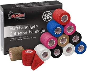ALPIDEX 12 Rollos Venda Adhesiva 5 cm x 4,5 m Venda Cohesiva Envoltura Tape Deportiva Bendaje Autoadhesiva Mano Rodillas Tobillo Vet Wrap Perro Gato Caballo, Color:colores surtido