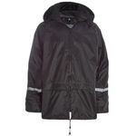 Style It Up Unisex Plain Rain Coat Mac Kagoul Lightwear Jacket Water Proof Hooded Cagoul Adults (Black, M)