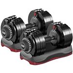 ATIVAFIT Adjustable Dumbbell Set 44LBS Pair/ 66LBS Pair/ 88 LBS Single Dumbbell Free Weights Dumbbell Multiweight Options for Men Women Full Body Workout Fitness Home Gym (66 LBS Pair)
