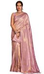 SWORNOF Womens Kanjivaram Soft Silk Saree Patola saree With Blouse Piece (PURPLE.)