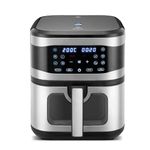 KENT Digital Air Fryer 8L | 1700W | Bake, Grill & Roast | Up to 80% Less Oil Usage | 7 Preset Menu | Digital Display & Touch Control Panel | Glass Window with in built Light | Auto Cut-Off