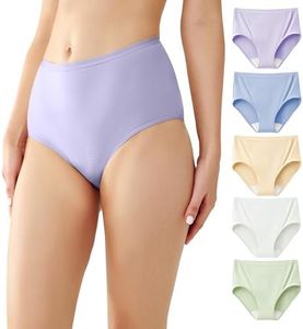 Battewa Quick Dry Incontinence Underwear for Women High Waisted Leak Proof Panties Washable Postpartum Bladder Control Cotton Briefs 50ml (Multicolor2, 3X-Large, 5 Pack)