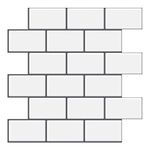 WoStick 10-Sheets 3D Stick on Tiles, Thicker Peel and Stick Subway Tile, White Self Adhesive Wall Tiles Tile Sticker, Metro Splashback for Kitchen and Bathroom(30.5x30.5cm)