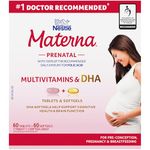 MATERNA Prenatal Multivitamin With DHA Combo Pack, Tablets And Softgels, No 1 Dr Recommended Prenatal Multivitamin and Prenatal Multivitamin Brand, 100 Percent RDA Of Folic Acid, 127 g