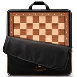 A&A 18.875" Professional Wooden Tournament Chess Board/Mahogany & Maple Inlaid /2.0" Squares w/Notation