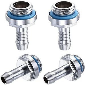 uxcell Brass Hose Fitting G1/4 Thread with OD 7.2mm Nozzle for PC Water Cooling System 4pcs