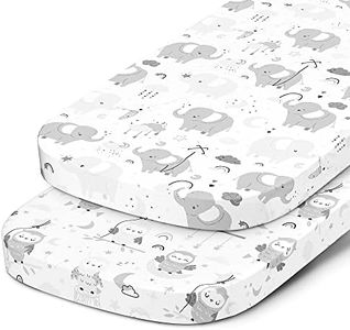 Bassinet Fitted Sheets Compatible with Arms Reach Cosleeper Versatile, Clear-Vue, Cambria and Mini– Snuggly Soft 100% Jersey Cotton – 2 Pack – Not for Ideal Ezee