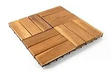 Villa Acacia Wood Interlocking Deck Tiles for Outdoor Patio and Floors (12 x 12, Pack of 10, 12 Panels)