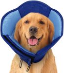 SUNFURA Dog Cones for Large Dogs, Soft Pet Cone Stop Licking After Surgery, Adjustable Pet E-Collar Alternative for Wound Healing, Dark Blue X-Large