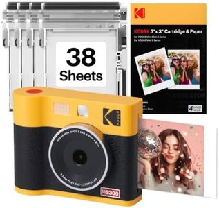 KODAK Mini Shot 3 ERA 3x3” Instant Digital Camera & Photo Printer, 38 Sheets, 2-in-1 Portable Print Camera, Bluetooth Smartphone Printer for iPhone & Android, 4PASS Dye Sublimation, Yellow