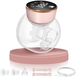 MOMAINI Wearable Breast Pump, Hands-Free Ultra Quiet Electric Breast Pump with 3 Modes & 9 Suction Levels, Leak-Proof Design, 19/21/24MM Flanges, Portable for Nursing Moms (1 Set)