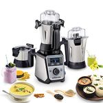 Hamilton Beach Professional 2.2 HP 120V Mixer Grinder and Juicer, 3 Stainless Steel Jars, Intelligent Speed, 13 Program Settings (58770)