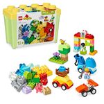 LEGO DUPLO Classic Cars and Trucks Brick Box Toddler Learning Toys, Features a Race Car and Truck Toy for 18 Month old boys & Girls, Creative Vehicle Set to Develop Fine Motor Skills 10439