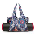 KUAK Yoga Mat Bag, Large Waterproof Sport Gym Tote Bag with Holding 2 Yoga Mats, Adjustable Yoga Mat Strap/Yoga Mat Holder Pocket/Bottle Pockets, Carryall Tote for Pilates Fitness Travel