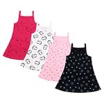 CLAP Baby Girl Camisole Soft Fabric Midis Skirt Pack of 4 (Pink White Rani Navy, 4-5 Years)