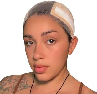 LABHAIRS Wig Cap with Grip Band for Keeping Wigs in Place, More Full Cap-wide Transparent Lace for Lace Front Wigs - Brown/Black/Nude Non Slip Cap Make Your Wig Be Glueless (Nude-S)