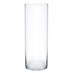 Royal Imports Flower Glass Vase Decorative Centerpiece for Home or Wedding Cylinder Shape (4" Wide x 14" Tall, Clear)