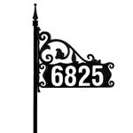 Address America Address Sign [Super Reflective House Numbers Fast, Easy DIY Home Sign [Elegant Custom Address Plaque] Double Sided, Heavy Duty Front Yard Sign [911 High Visibility 24/7] Lawn Sign