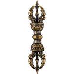 Veemoon Buddhism Supplies Brass Vajra, Tibetan Vajra Dorje Charm Buddhism Amulet Tibetan Dorje Phurba for Home Office Tabletop Decoration, Buddhist Vajra