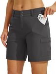 Willit Women's Golf Hiking Shorts Cargo Quick Dry Athletic Shorts Casual Summer Shorts with Pockets 7" Deep Gray 2