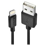 LINDY 31320 USB to Lightning Cable, Black, 1m