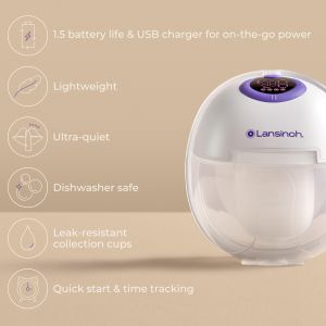 Lansinoh Wearable Breast Pump Bundle – Hands-Free Double Electric Pump