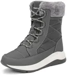 DREAM PAIRS Women's Winter Snow Boots Waterproof Lightweight Warm Faux Fur Lined Insulated Outdoor Ladies Mid-Calf Booties,Size 11,Grey,SDSB2423W