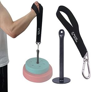 Arm Wrestling Training Strap Belt with Loading Pin Hand Grip Arm Finger Forearm Exerciser Strengthener for Cable Machine and Free Weight