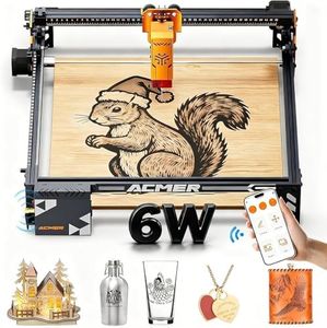 ACMER P1 S PRO 6W Laser Cutter für Anfänger, Wi-Fi-Ferngravur Laser Graviermaschine Laserschneider, Gravurwerkzeug 380 * 370mm, Laser Gravur Gerät für DIY Metall/Glas/Holz