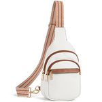 BOSTANTEN Sling Bag Crossbody Bag for Women Leather Sling Bag Women Crossbody Purse Travel Chest Bag Beige