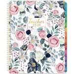 2023-2024 Teacher Planner - Weekly & Monthly Lesson Plan Book with Hardcover, July 2023 - June 2024, 8" x 10", Academic Planner with Twin-Wire Binding for Teachers-Floral