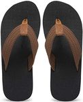 MAIITRIP Mens Flip Flops Size 11,chanclas para hombres Summer Beach Shoes sandalias jandals,Non Slip Yoga Mat Rubber Shower Lightweight Durable Thong Male Slippers Sandals,Brown