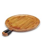 SWHF Premium & Pure Extra Large Wooden Platter for Serving Cheese, Pizza (Diameter 16 Inch) | Parties | Parties | Eco - Friendly | Easy Grip | Multiutility |