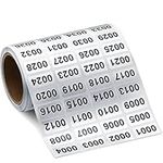 JUNRU Consecutive Number Label Stickers Waterproof Number Inventory Stickers for Inventory Storage Classification, Clothes Numbers, Moving Box Numbering,0.39 x 0.78 Inch (001 to 2000)