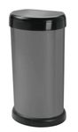 KetoPlastics 42L 42 litre KITCHEN BIN MODA TOUCH TOP LID, PLASTIC, STYLISH BIN WITH FLAT BACK (PLATINUM)