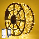 JMEXSUSS 168FT 600 LED Christmas Lights Outdoor Waterproof 8 Modes Indoor Christmas String Lights Warm White Christmas Tree Lights Plug in for Room Bedroom Wedding Party Holiday Decorations