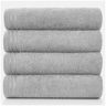 GC GAVENO CAVAILIA Large Towels Bath Sheet, Highly Absorbent Egyptian Cotton Towel Set, 4 Pack Extra Soft Large Bath Towel Silver, Quick Dry Bath Sheets, 450 GSM Washable Towels, 75X135 Cm