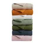 Vintage Comfort 100% Cotton Waffle Weave King Bed Blanket | Blue Waffle Knit Blanket | Ultra-Soft, All Season Textured Blankets & Throws for Bed, Couch, or Chair (King, Indigo)